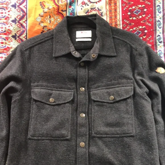 Fjallraven mens small Canada wool shirt jacket. Grey. - Picture 2 of 7